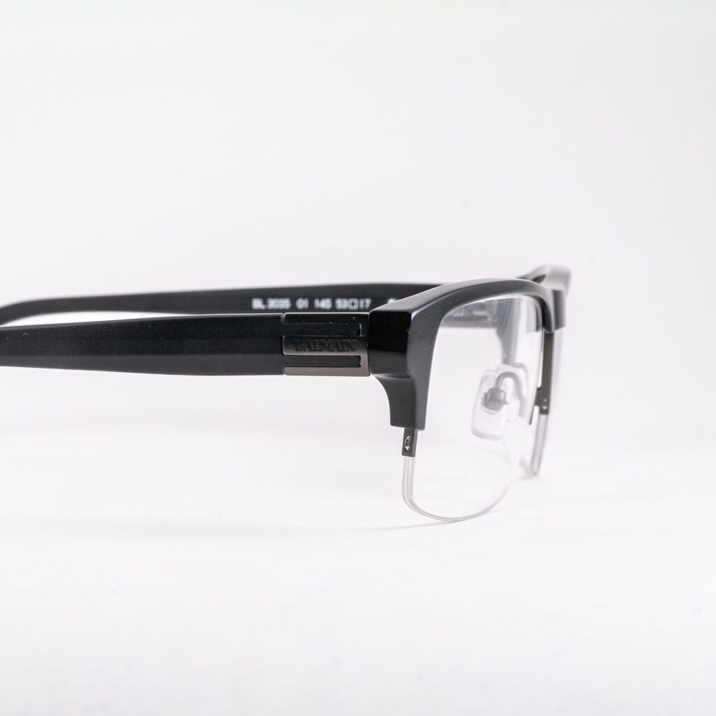 okulary męskie czarne Balmain / oprawki plastikowe na żyłkę
