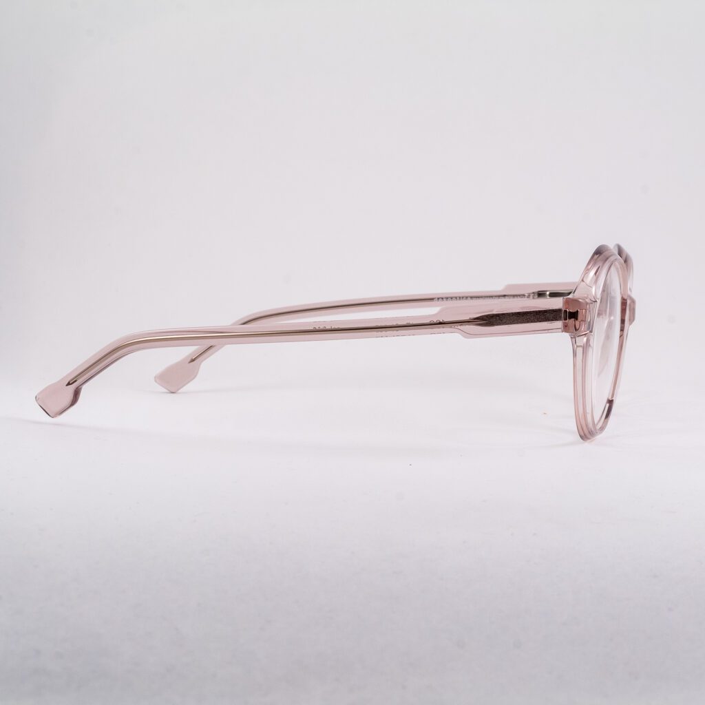 okulary damskie jasnoróżowe kółka / nowoczesne oprawki