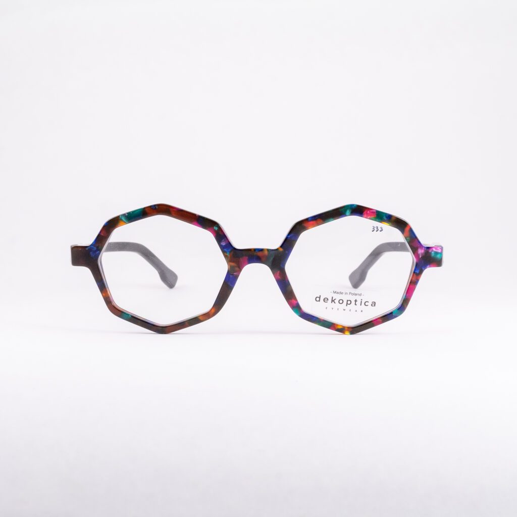 oprawki do okularów damskie Dekoptica wielokątne modne ciekawe kolorowe