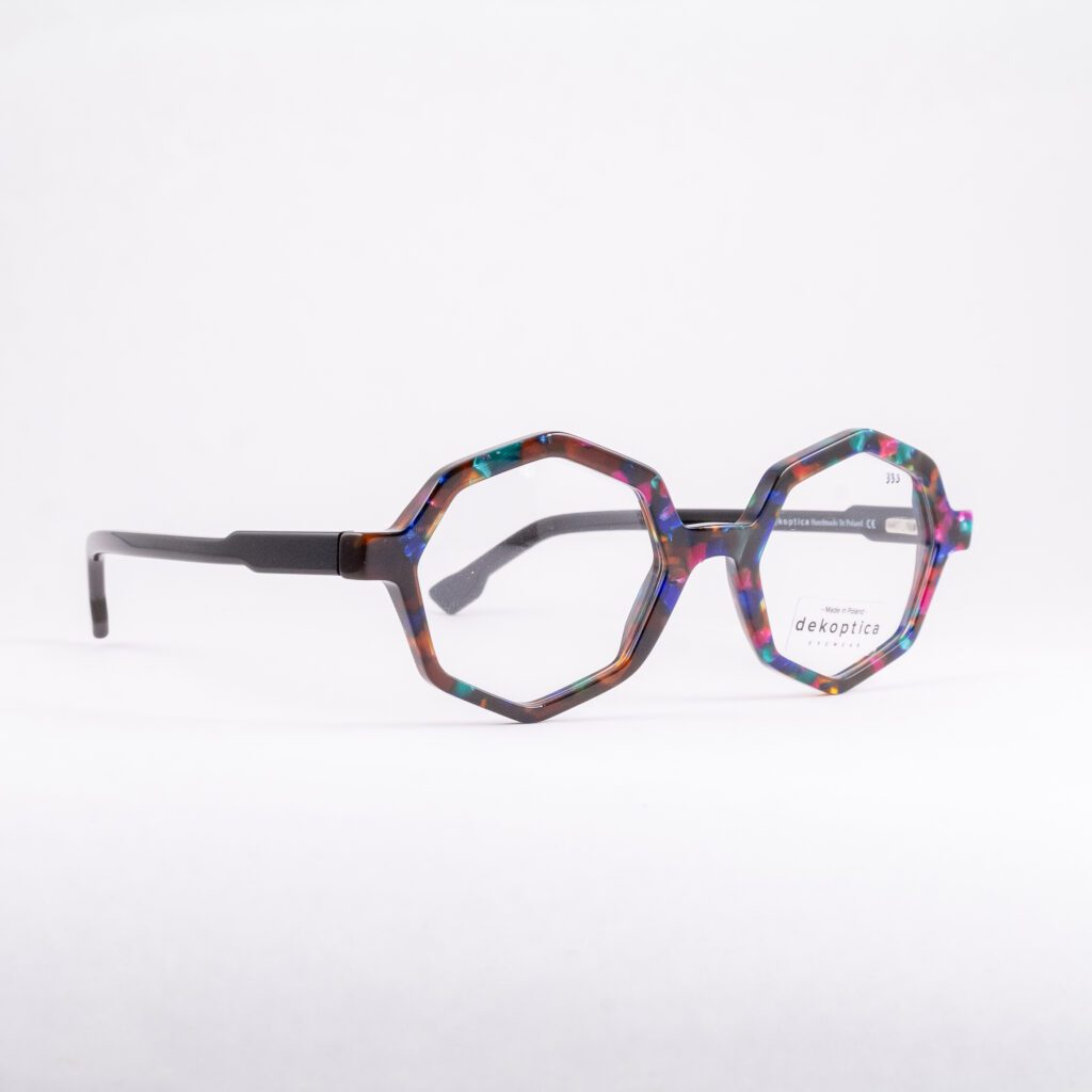 oprawki do okularów damskie Dekoptica wielokątne modne ciekawe kolorowe