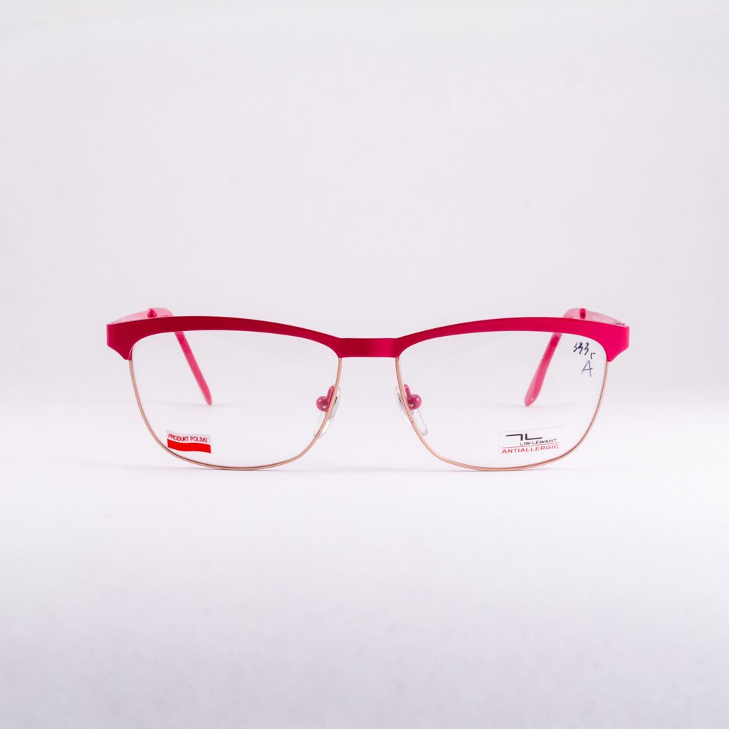 różowe oprawki do okularów metalowe Liw Lewant jasne pod oczami rozświetlające kolorowe