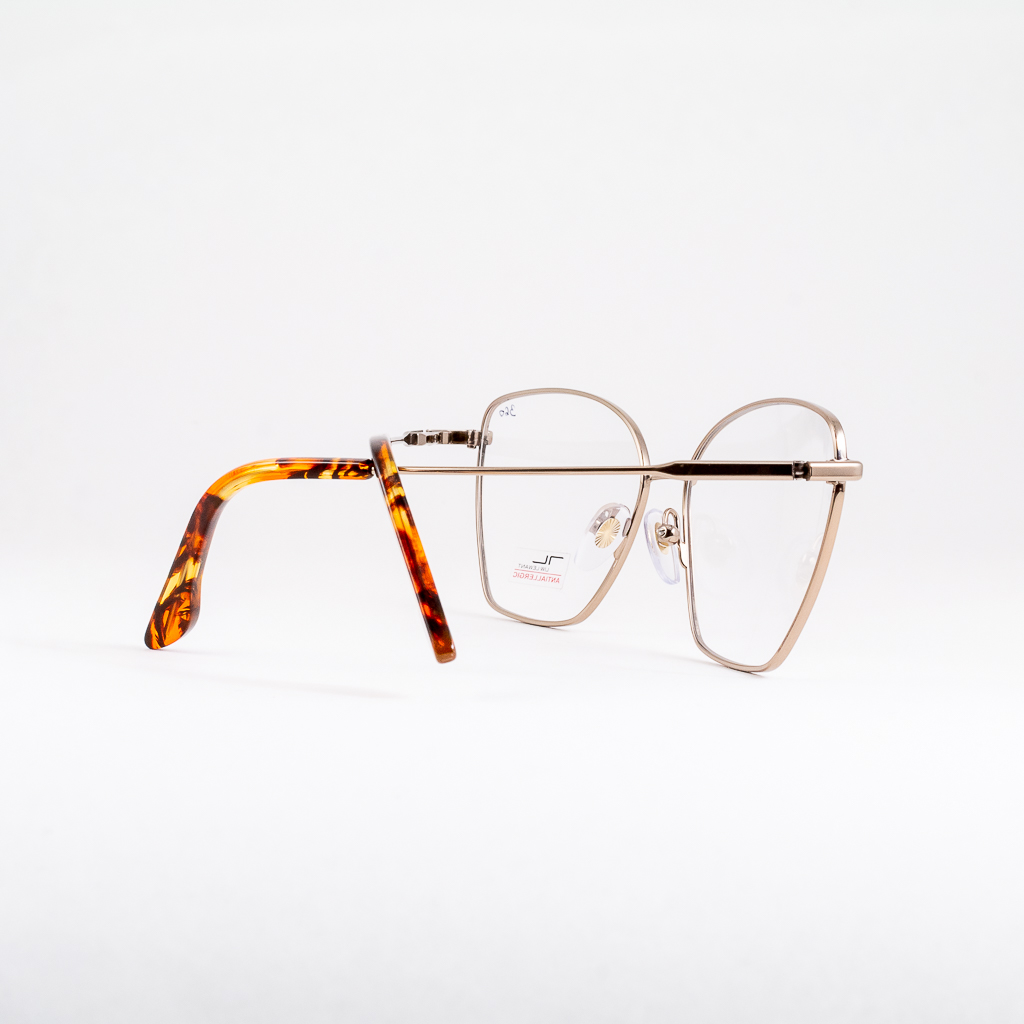 modne oprawki damskie kocie oczy metalowe Liw Lewant brązowe okulary