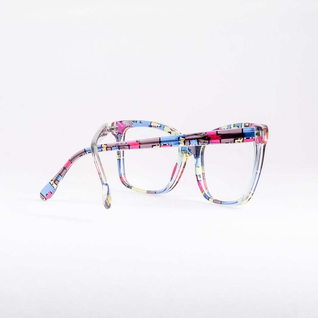 Plastikowe oprawki damskie motyl okulary binokl wielokolorowe modne