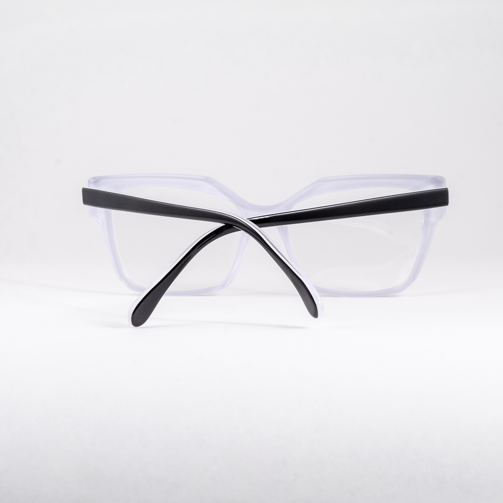 Modne oprawki damskie kocie oczy plastikowe binok czarne transparentne okulary